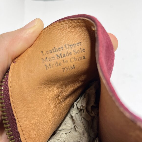 💥FINAL SALE 💥 NWT Halogen Cranberry Suede/Leather Heeled Ankle Boots Sz 7.5M - Picture 7 of 8